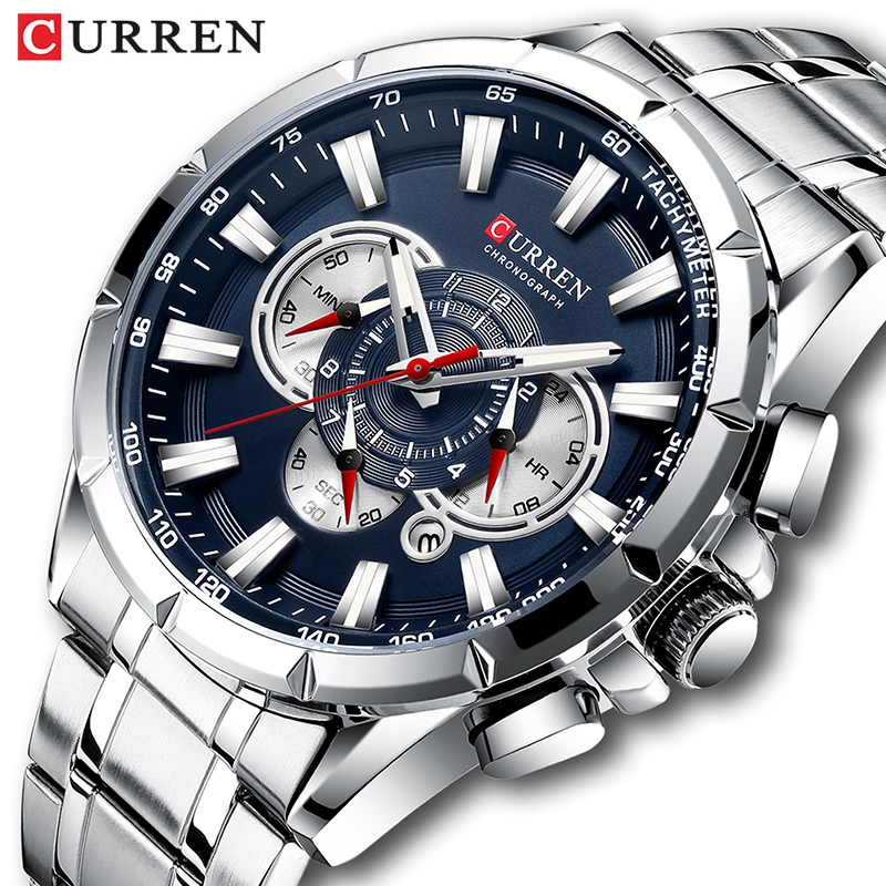 Luxury Watch Exhibition - CURREN ساعة معصم الرجال مقاوم للماء