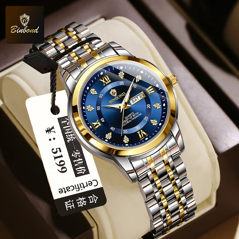 Luxury Watch Exhibition - BINBOND B7169 العلامة التجارية الفاخرة موضة