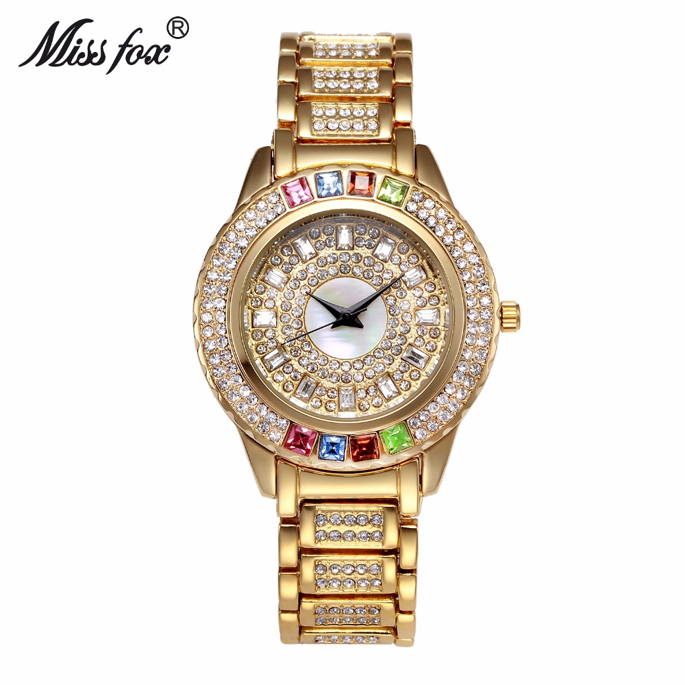 MISSFOX السيدات الذهب ساعات حف - مراجعة Luxury Watch In China وسعره