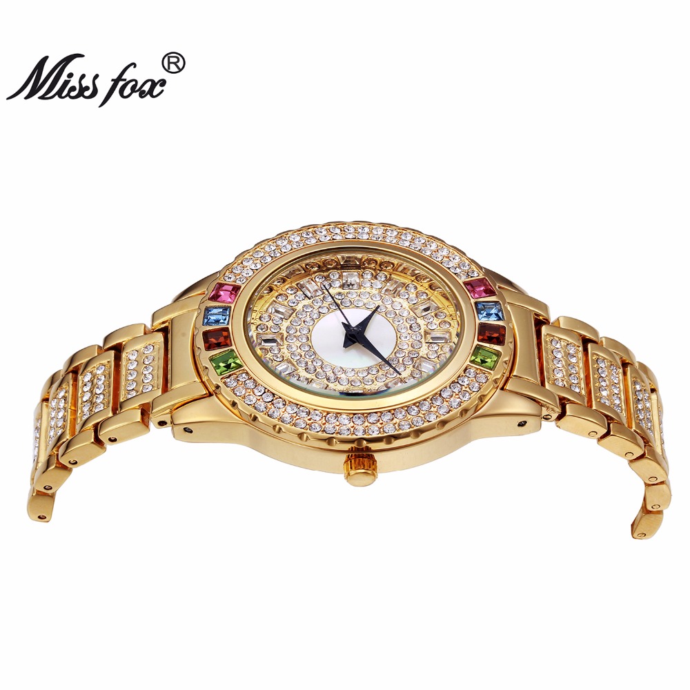 MISSFOX السيدات الذهب ساعات حف - مراجعة Luxury Watch In China وسعره