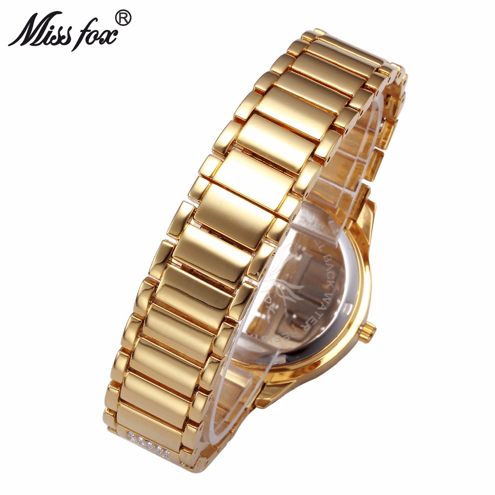 MISSFOX السيدات الذهب ساعات حف - مراجعة Luxury Watch In China وسعره