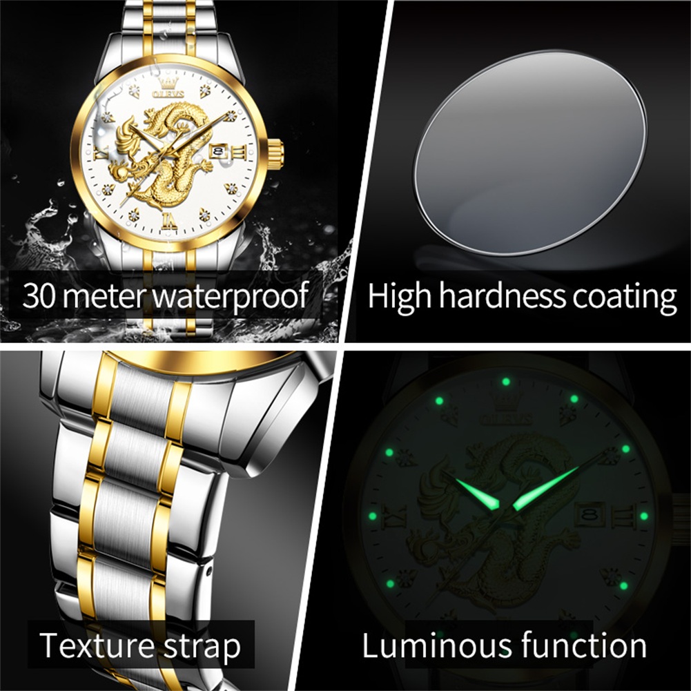OLEVS موضة الصين لونغ التنين ا - مراجعة Luxury Watch In China وسعره
