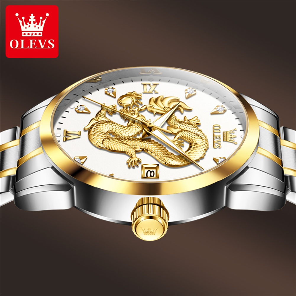 OLEVS موضة الصين لونغ التنين ا - مراجعة Luxury Watch In China وسعره