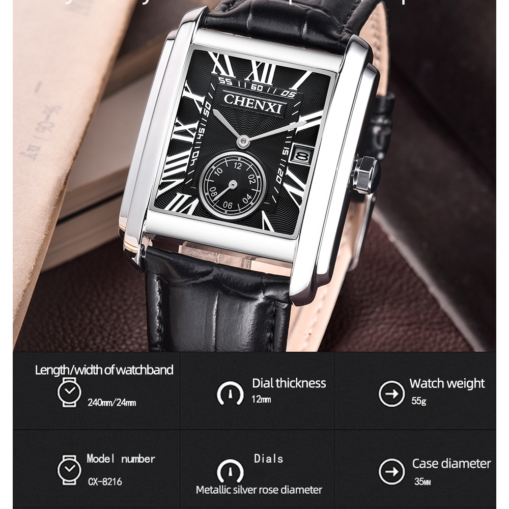 CHENXI 8216 موضة كلاسيكية مربع - مراجعة Luxury Watch Exhibition وسعره