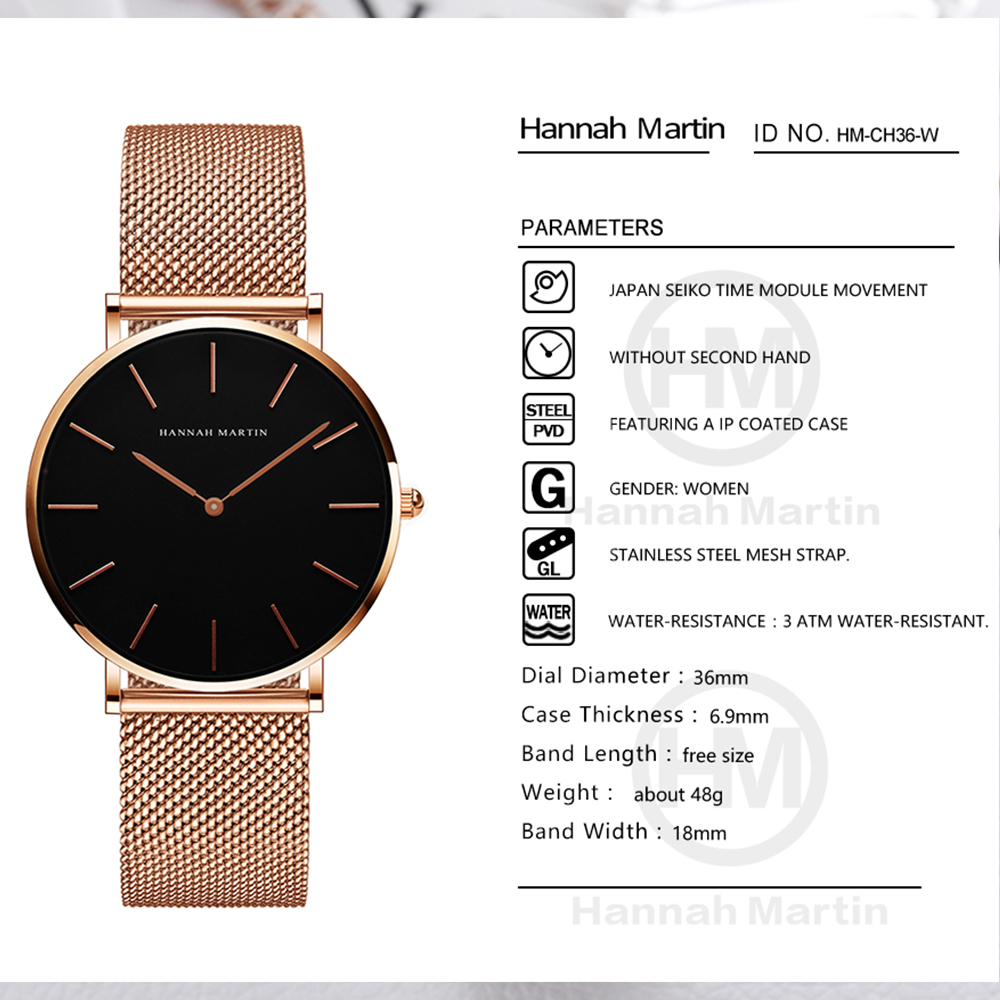 هانا مارتن العلامة التجارية ال - مراجعة Luxury Watch Brand For Women وسعره