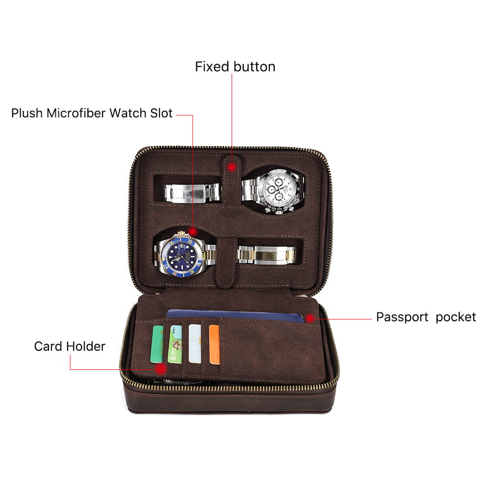 الرجعية جلد طبيعي 4 فتحات صندو - مراجعة Luxury Watch In China وسعره