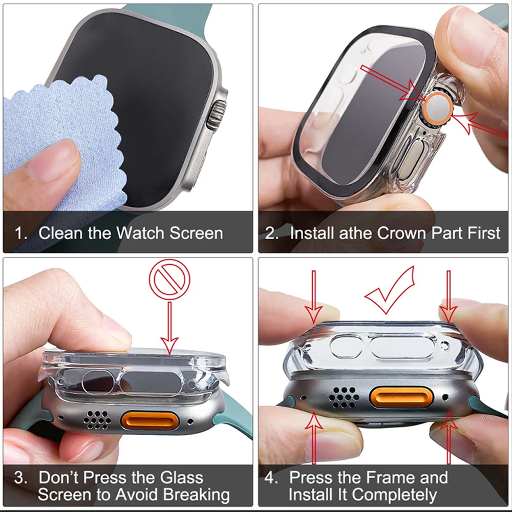 زجاج + حافظة لساعة أبل الترا 4 - مراجعة Luxury Watch Protection Film وسعره